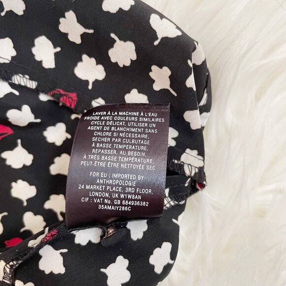 Anthropologie Maeve Black White Red Odilia Floral Sunglasses Short Sleeve Dress - Picture 10 of 10